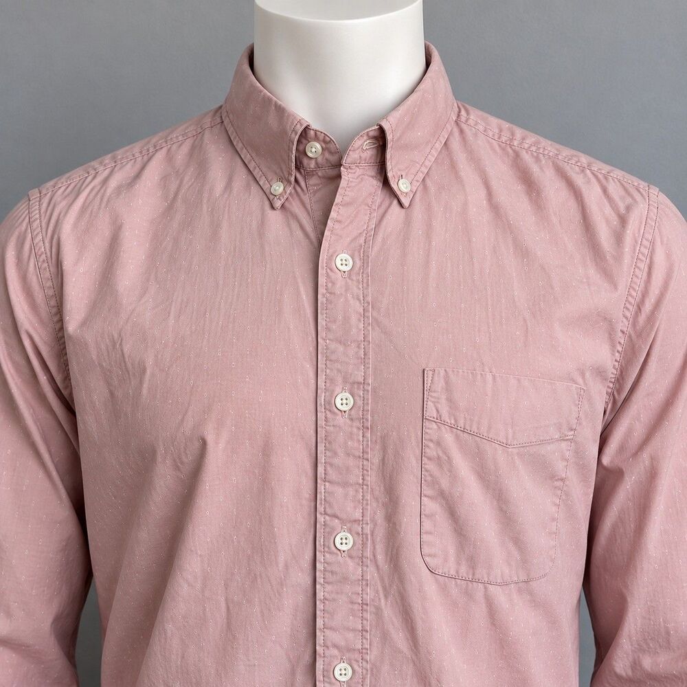 American Eagle Pink Oxford Shirt Mens L 100% Cotton Button Down Preppy